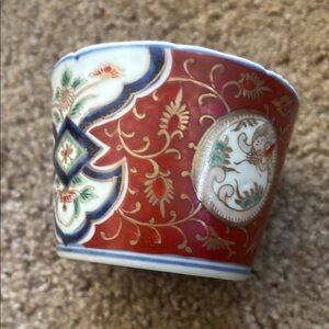 Elegant Red and White Decorative Ceramic Vase